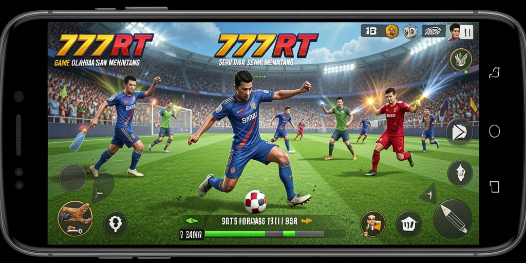 Screenshot utama 777RT menunjukkan gameplay olahraga yang seru dan kompetitif.