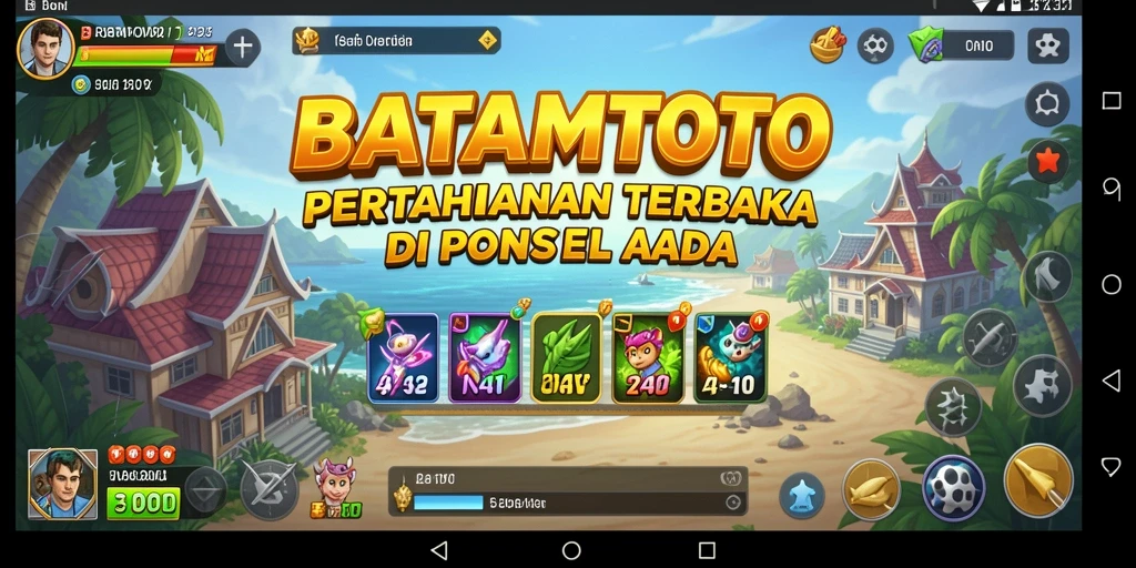 Tangkapan layar gameplay BATAMTOTO menampilkan strategi pertahanan menara yang intens.