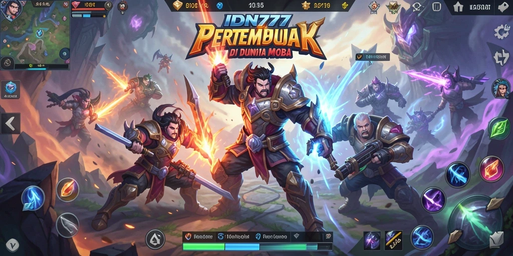 Tampilan gameplay mendebarkan dalam IDN777 dengan aksi MOBA yang intens.