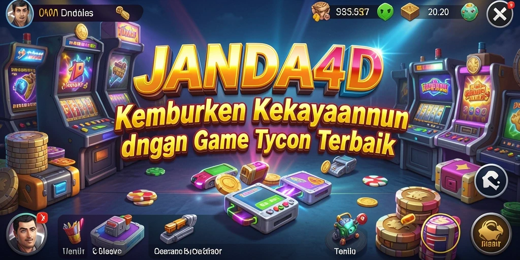 Tangkapan layar utama gameplay JANDA4D menampilkan strategi membangun bisnis yang seru.