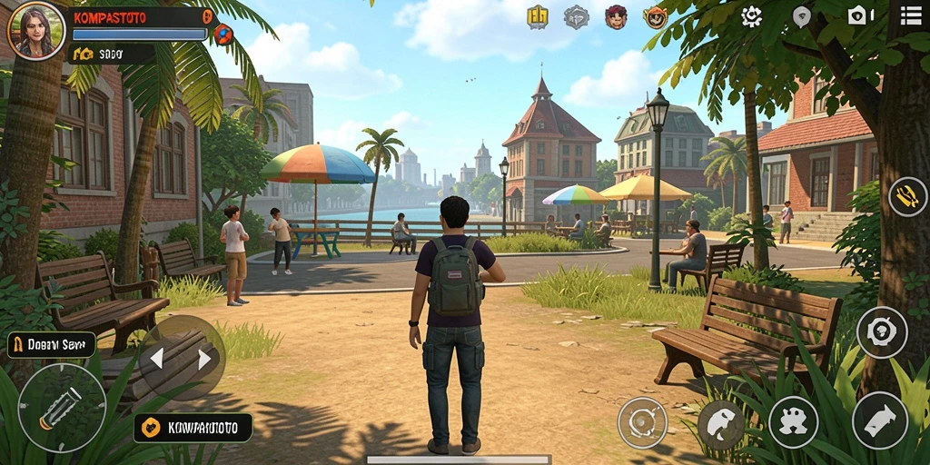 Screenshot gameplay KOMPASTOTO yang menggambarkan keseruan permainan santai.