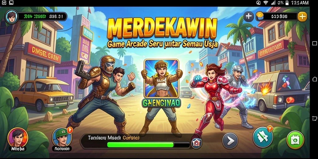 Tampilan menarik gameplay seru MERDEKAWIN di layar.