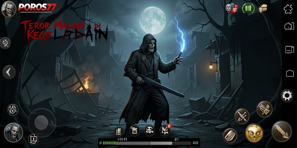 Menampilkan gameplay POROS77 yang mencekam dan misterius.