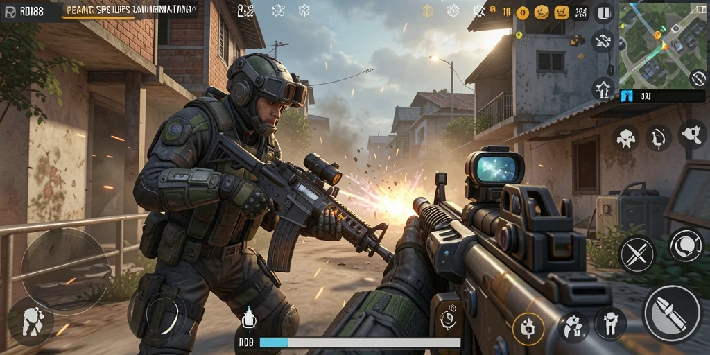 Gameplay RDI88 yang penuh aksi dan seru di arena pertempuran FPS.