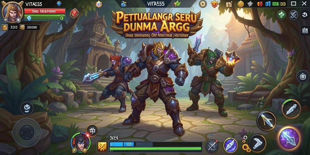 Screenshot gameplay VITA555 dengan aksi pertempuran seru.