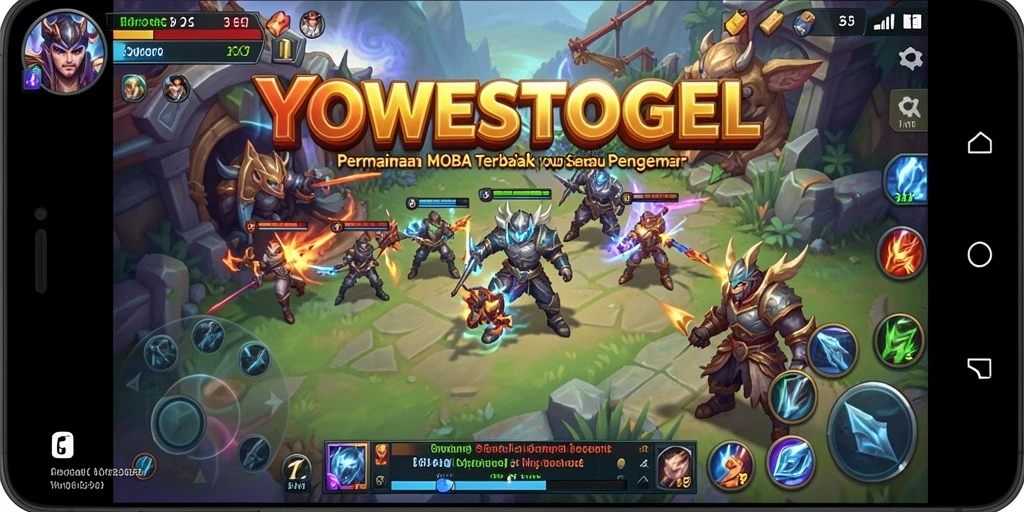 Tampilan gameplay seru dalam YOWESTOGEL di arena MOBA.