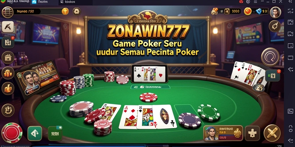 Screenshot gameplay ZONAWIN777 menampilkan aksi seru di meja Poker.